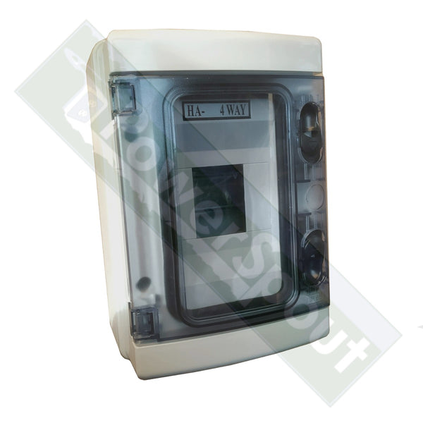 4-way Weatherproof (IP65) DIN Rail Enclosure