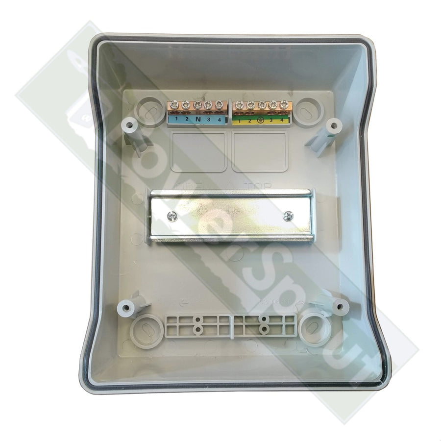 6-way Weatherproof (IP66) DIN Rail Enclosure