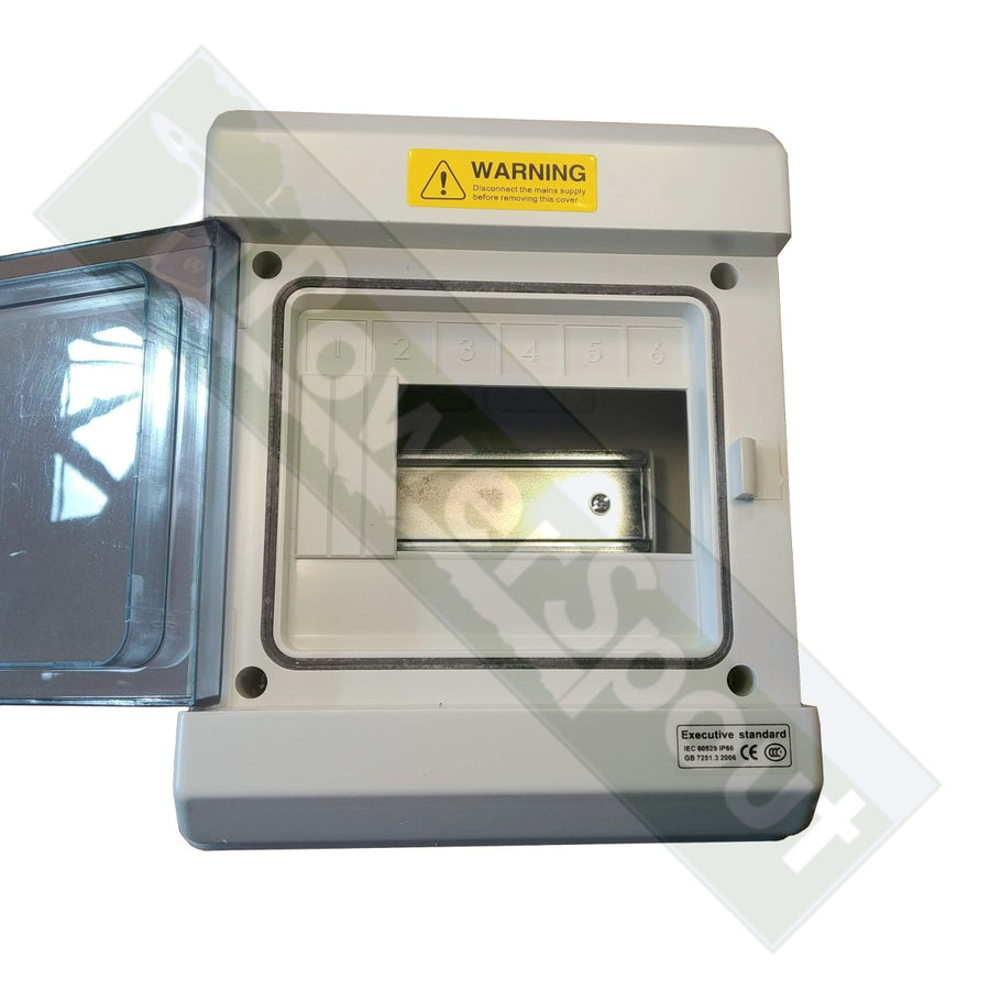 6-way Weatherproof (IP66) DIN Rail Enclosure
